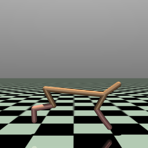 Gymnasium MuJoCo example (HalfCheetah)